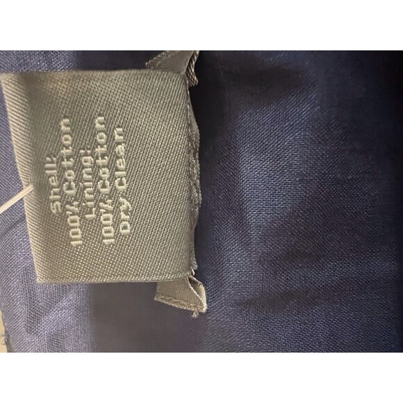 Ann Taylor Dress 14 Navy White Floral Cotton Shift Sleeveless U Neck Ruffles NWT - Picture 12 of 15